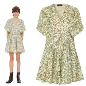 NWT $297 Stine Goya Claudia Zebra Print Mini Dress - Organic Cotton Patterned